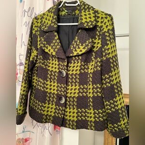 Vex collection green and gray houndstooth blazer, 
size L